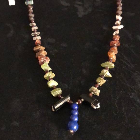 VTG 24”Green Garnet/Garnet/Tourmaline/Lapis lazuli/Etc -Natural Stone Necklace - Picture 6 of 16